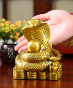 Tượng Rắn Đồng Ngậm Ngọc Phong Thủy