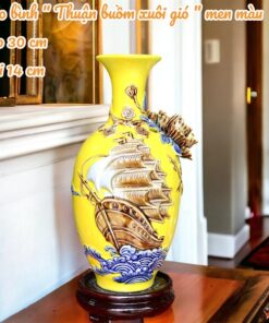 Bảo Bình Thuận Buồm Xuôi Gió Men Vàng Đắp Nổi