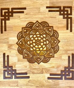 Combo Bộ Ốp Hoa Văn Trang Trí Mandala Và 4 Triện Góc Vuông