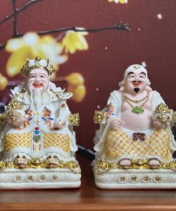 Tượng Thần Tài Thổ Địa Caro Bột Đá Trắng