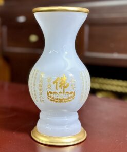 Lọ Hoa Lưu Ly Trắng Bọc Đồng