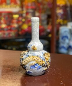 Nậm Rượu Men Rạn Đắp Nổi