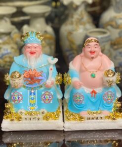 Tượng Thần Tài Thổ Địa Phú Quý Bột Đá Xanh