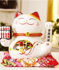Mèo Thần Tài Thiên Vạn Lưỡng Tính Bàn 16cm