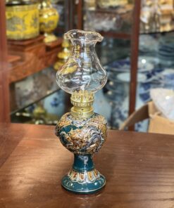 Đèn Dầu Men Xanh Vẽ Vàng