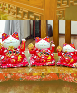 Mèo Thần Tài Đỏ Bát Phương Chiêu Tài