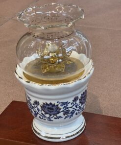 Đèn Dầu Sen Gấm Xanh