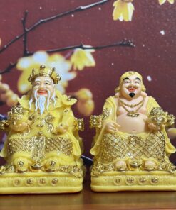 Tượng Thần Tài Thổ Địa Caro Bột Đá Vàng