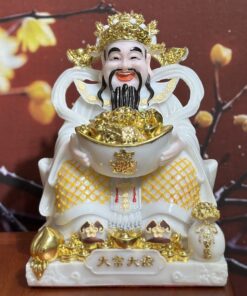 Tượng Thần Phát Tiền Triệu Công Minh Caro Bột Đá Trắng